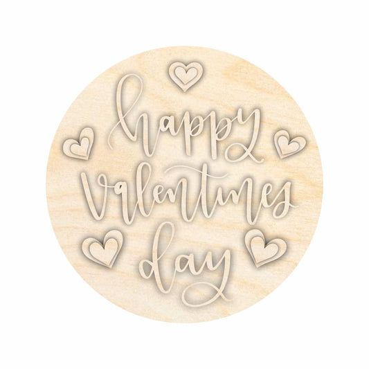 Unfinished Wood Happy Valentine's Day Door Sign Kit | Wood Craft Cutouts | 1/4" Thick |