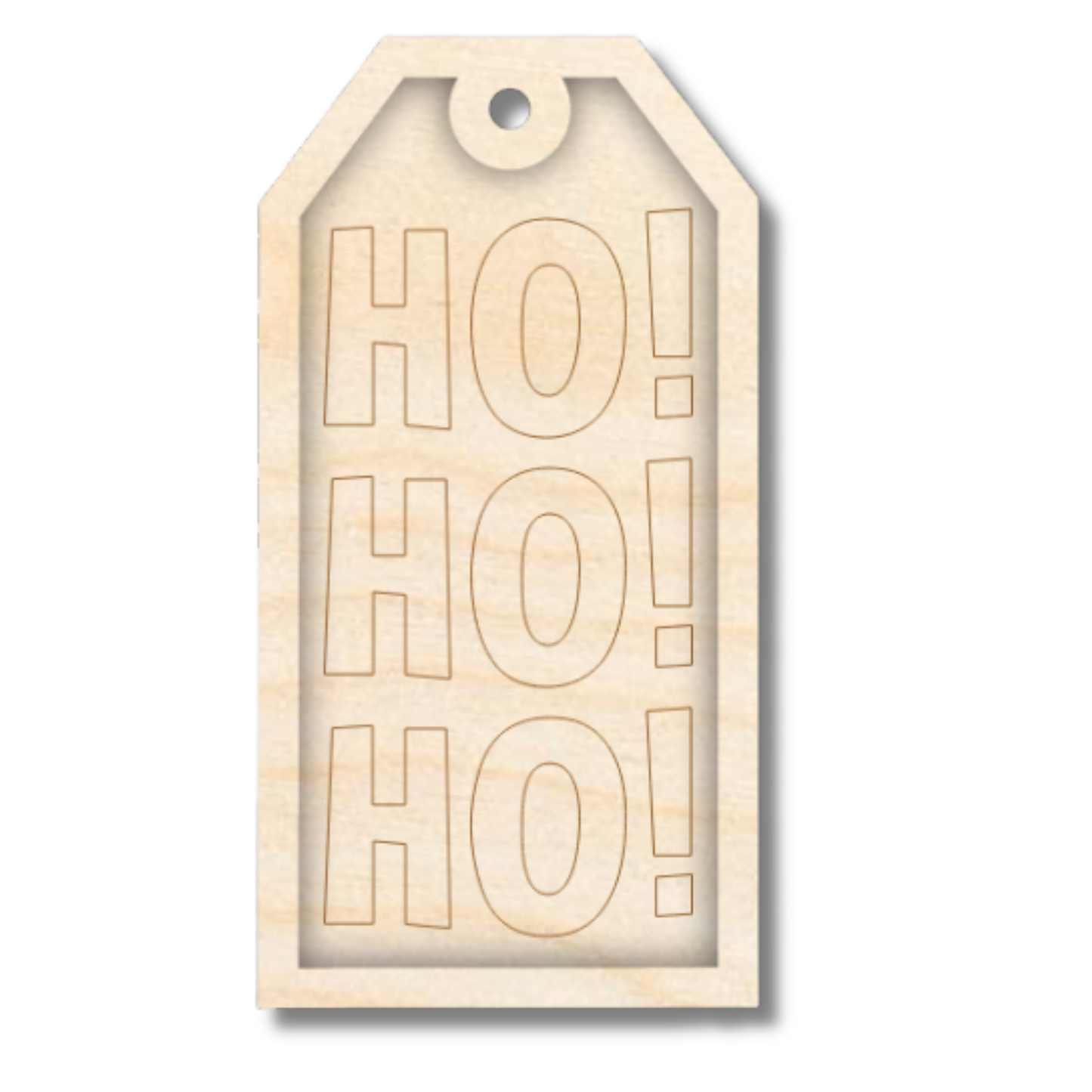 Unfinished Wood Layered Christmas Gift Tags | 14 Options | 3 Piece | 4"-6" Tall | 1/8" Wood | Wood Craft DIY