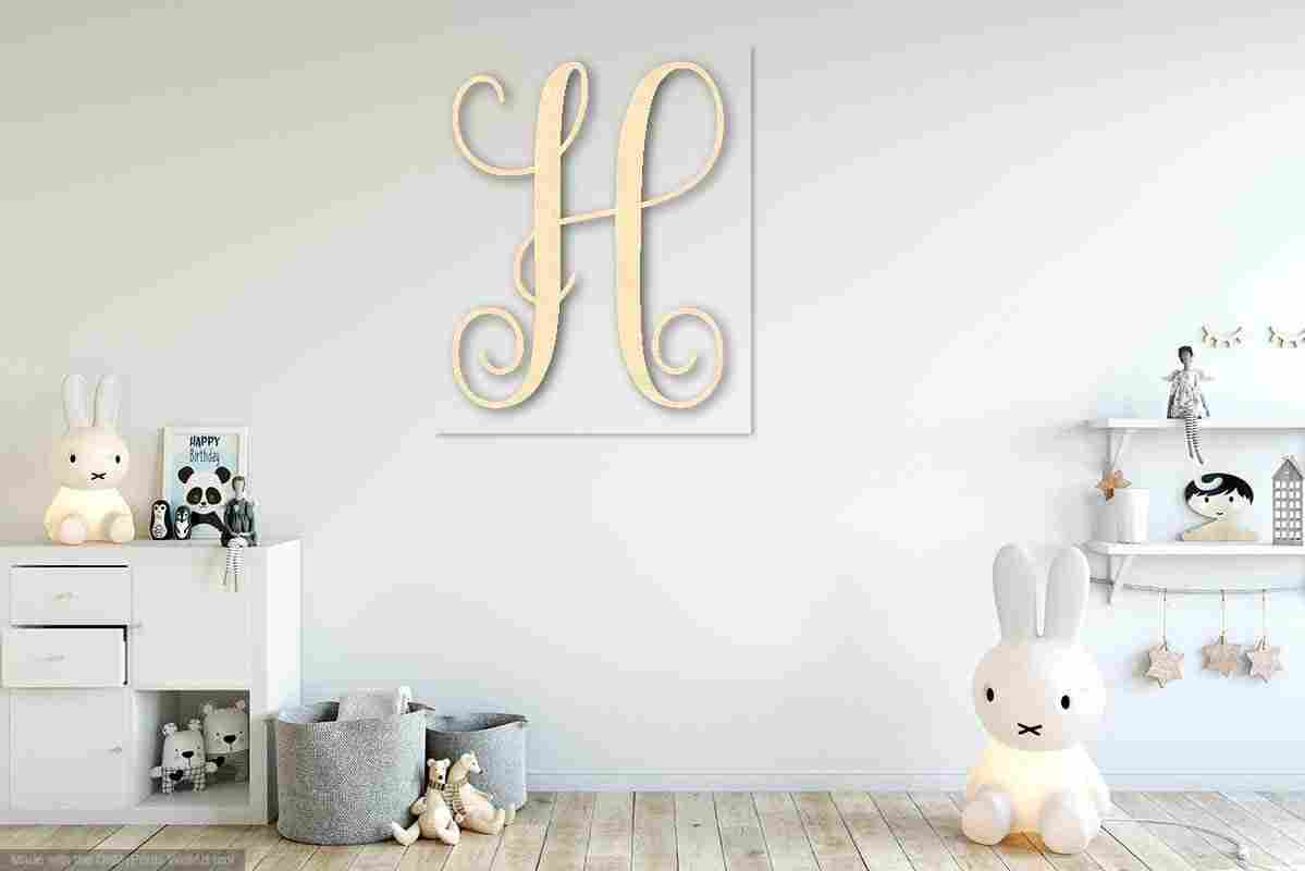 Unfinished Individual Wood Monogram Personalized - Weddings - Nursery - Wall Hang - up to 46" High DIY
