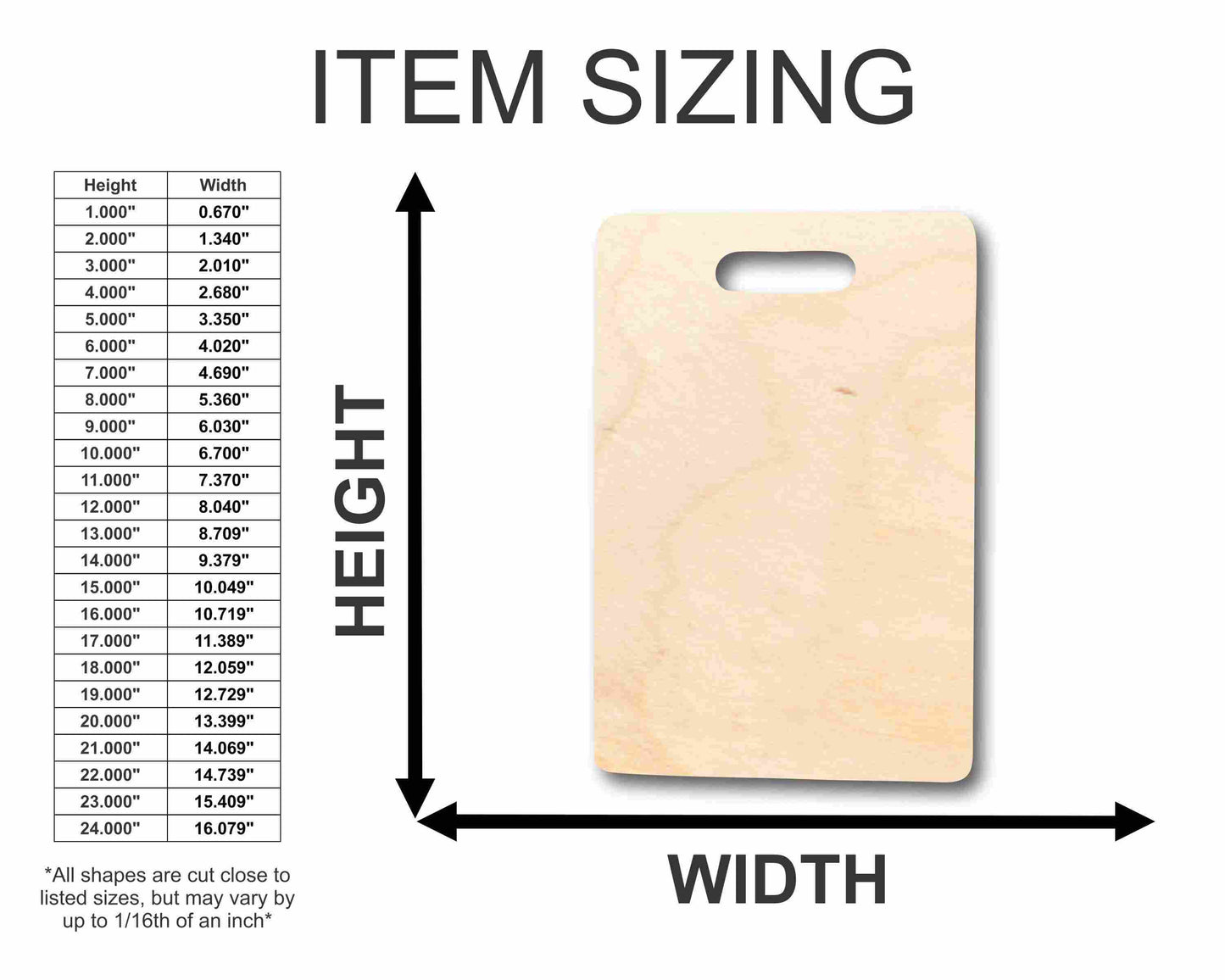 Unfinished Wood Cutting Board Crafting Shape - Kitchen - Craft - up to 46"  DIY