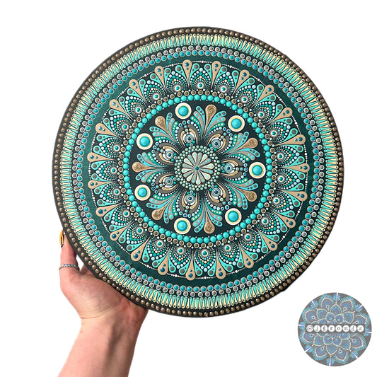 Teal Mandala Painting