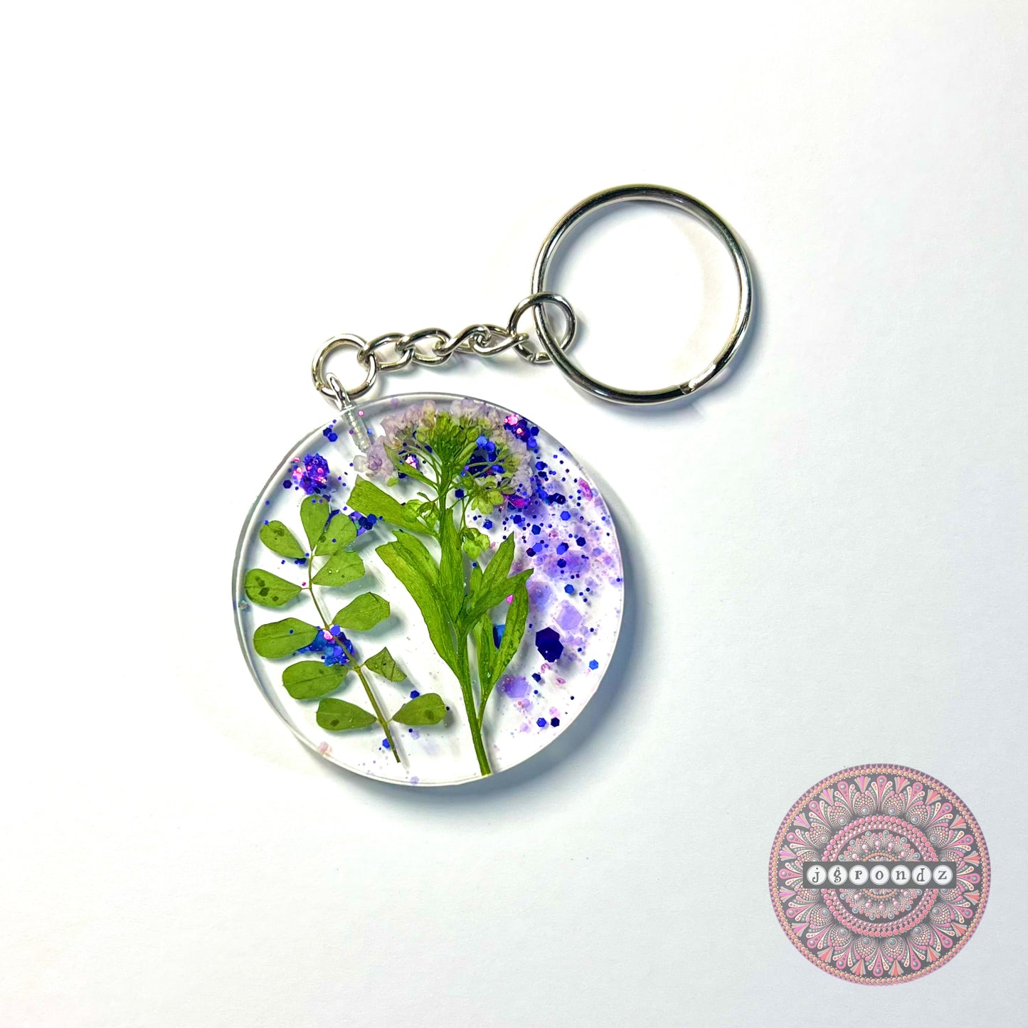 Pressed Flower Customizable Name Keychains