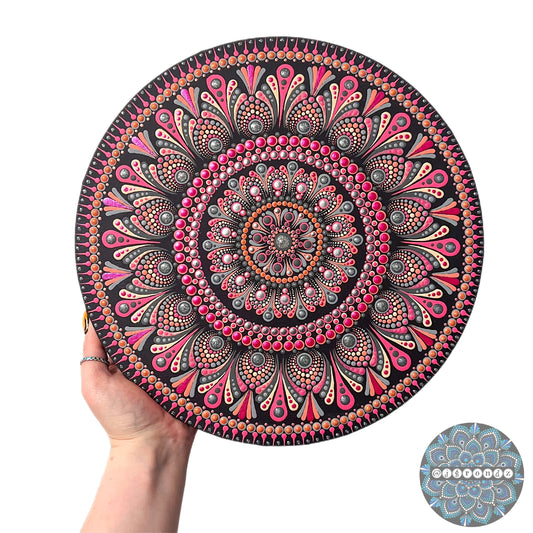 12” Round Mandala Canvas Painting
