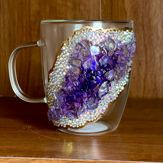 Glass Amethyst Geode Mug