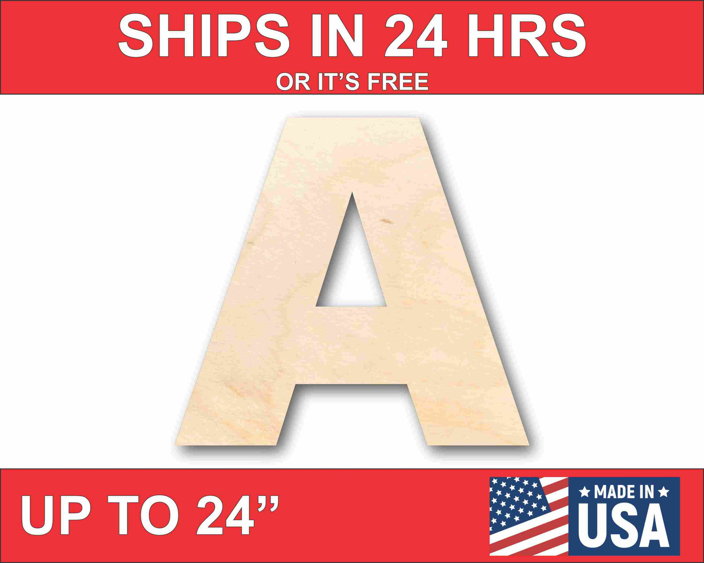 Unfinished Wood Block Letter A - Craft - up to 46" DIY