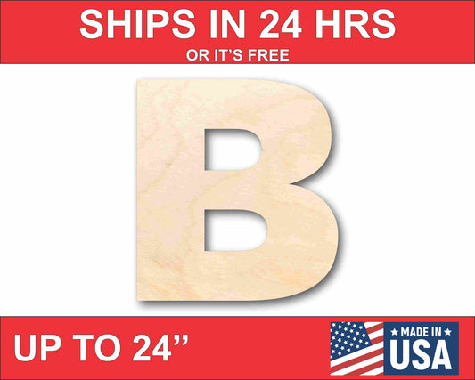 Unfinished Wood Block Letter B - Craft - up to 46" DIY