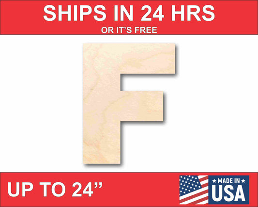 Unfinished Wood Block Letter F - Craft - up to 46" DIY