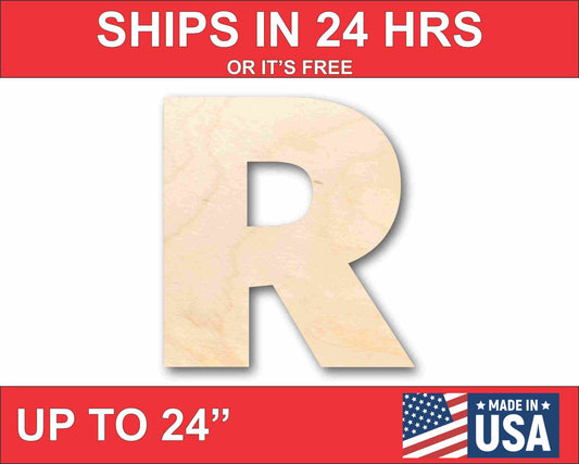 Unfinished Wood Block Letter R - Craft - up to 46" DIY
