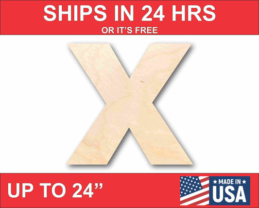 Unfinished Wood Block Letter X - Craft - up to 46" DIY