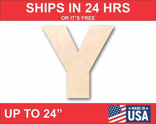 Unfinished Wood Block Letter Y - Craft - up to 46" DIY