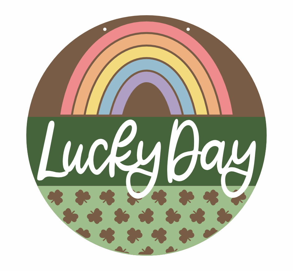 Unfinished Wood Lucky Day St Patrick's Day Door Sign Kit | Wood Craft Cutouts | 1/4" Thick |