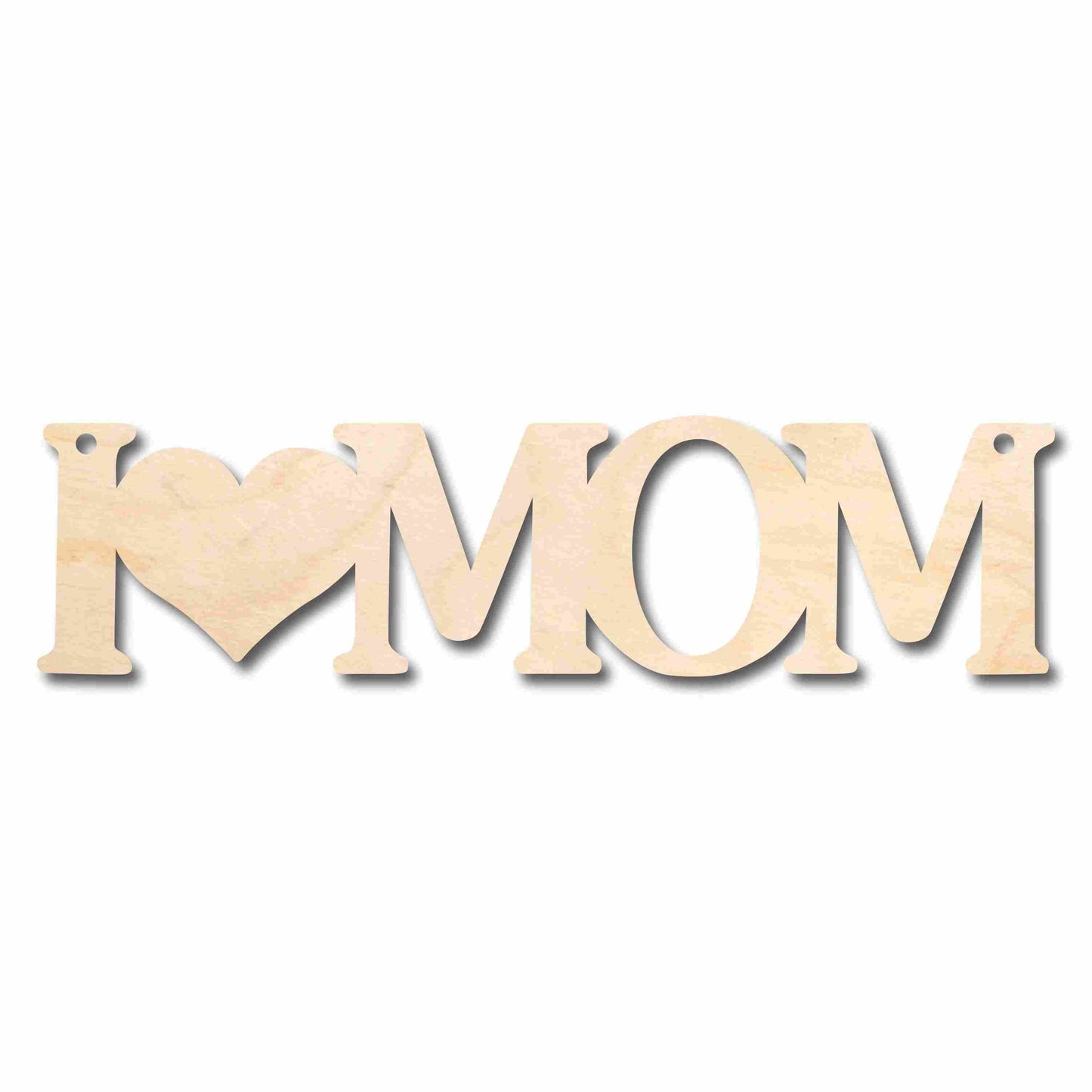 Mother's Day Craft Unfinished Wood Cutout "I heart Mom"  DIY handmade Gift