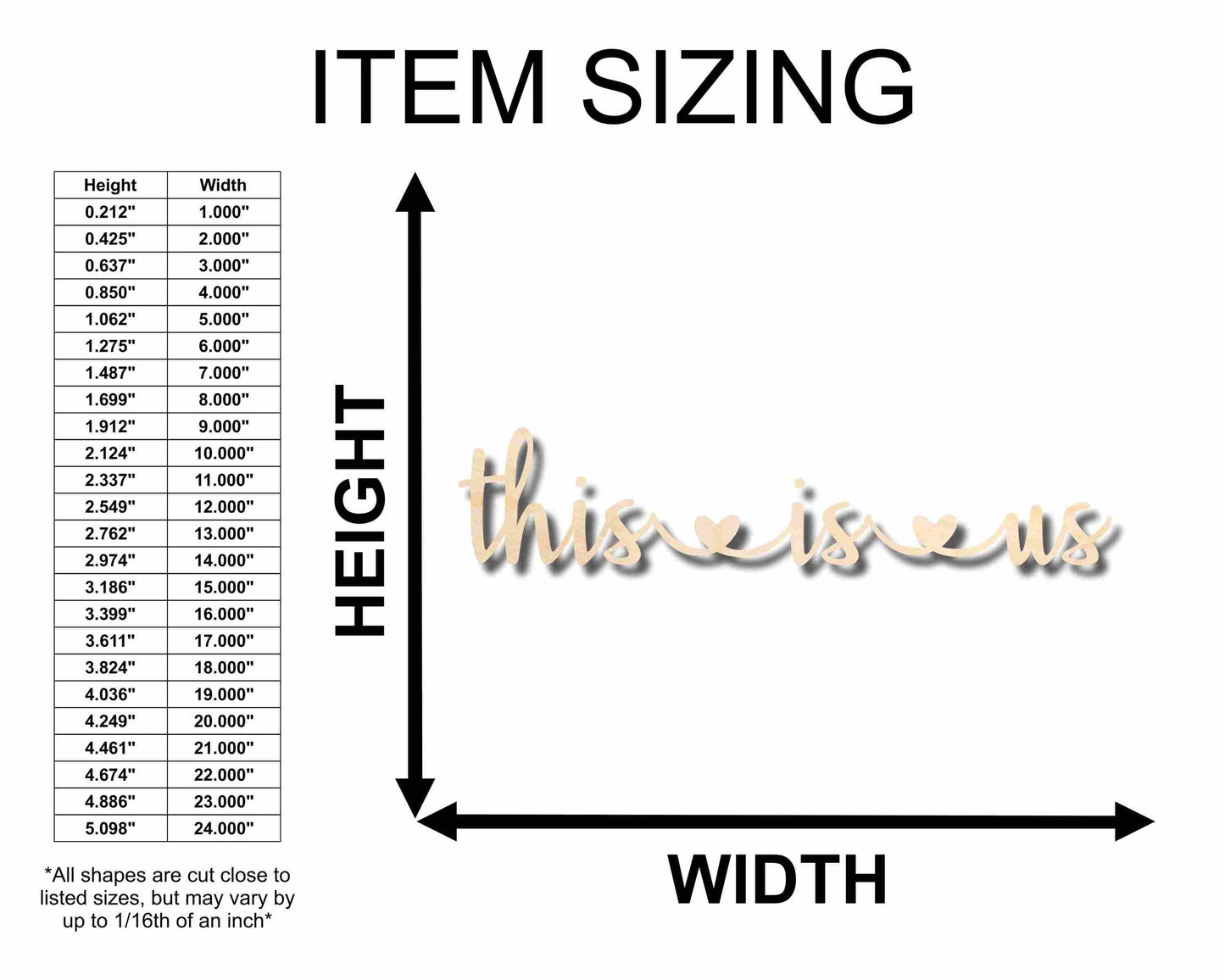 Mother's Day Craft Unfinished Wood Cutout "This is Us" Script Font DIY handmade Gift