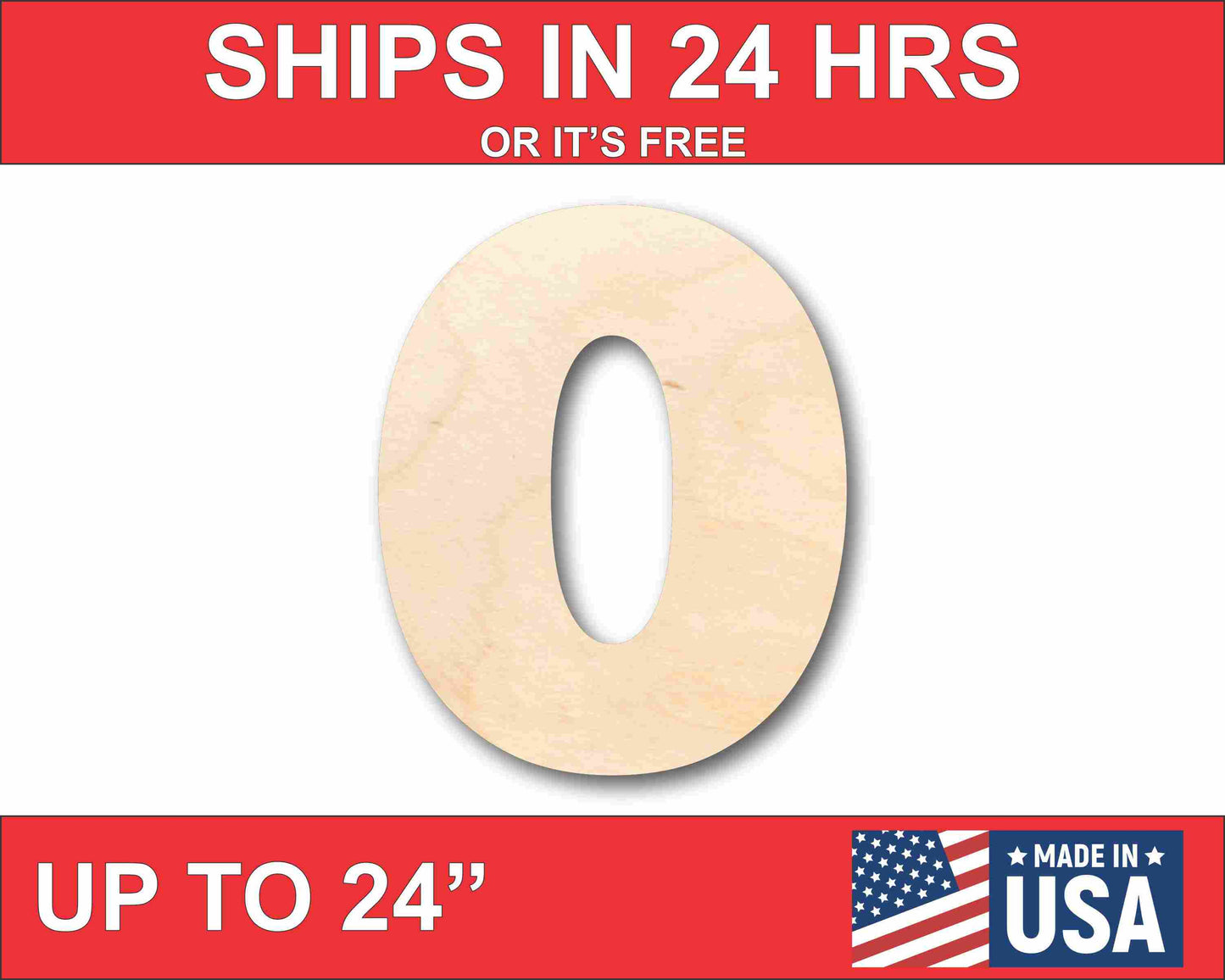 Unfinished Wood Block Number 0 - Craft - up to 46" DIY