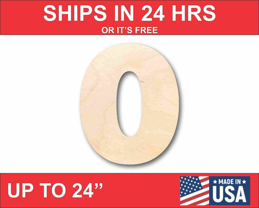 Unfinished Wood Block Number 0 - Craft - up to 46" DIY