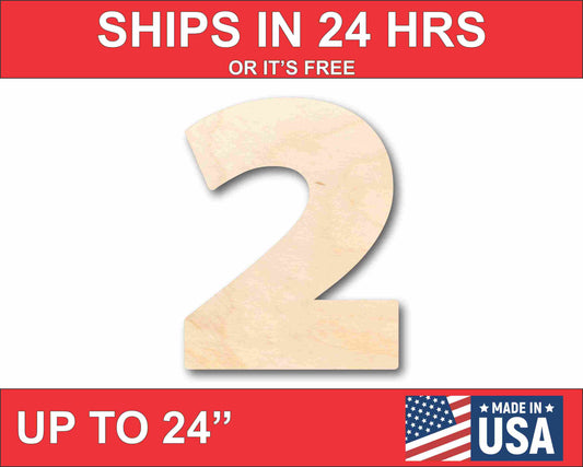 Unfinished Wood Block Number 2 - Craft - up to 46" DIY