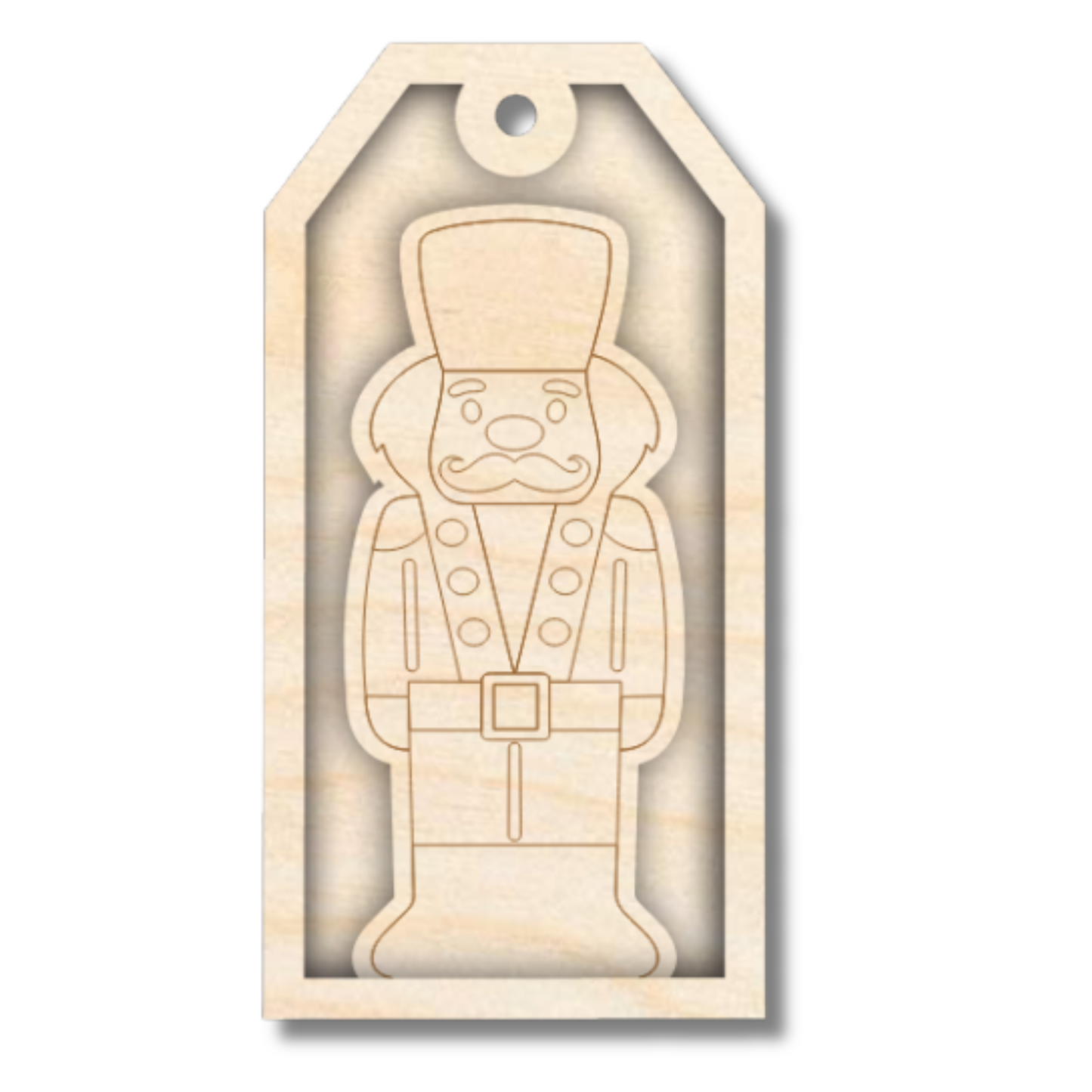 Unfinished Wood Layered Christmas Gift Tags | 14 Options | 3 Piece | 4"-6" Tall | 1/8" Wood | Wood Craft DIY