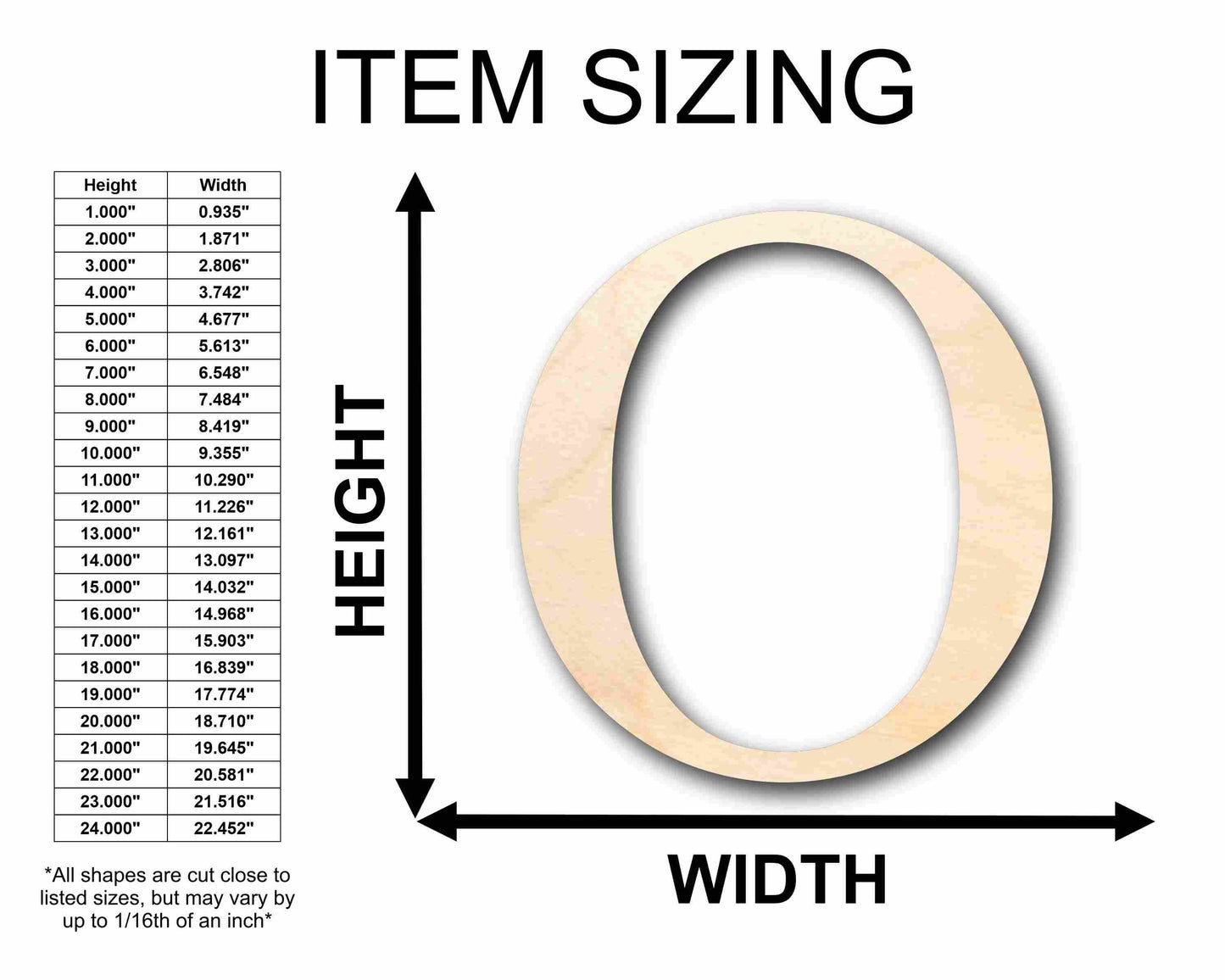 Unfinished Wood Omicron Silhouette - Craft- up to 46" DIY