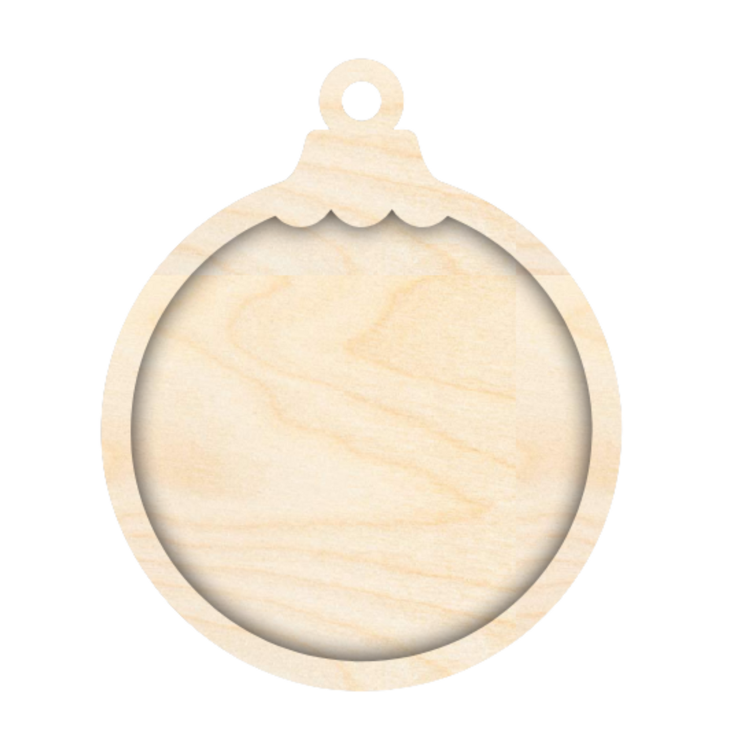 Unfinished Wood Layered Frame Christmas Ornaments | 7 Options | 2 Piece | 5" - 6" Tall | 1/8" Wood | Wood Craft DIY
