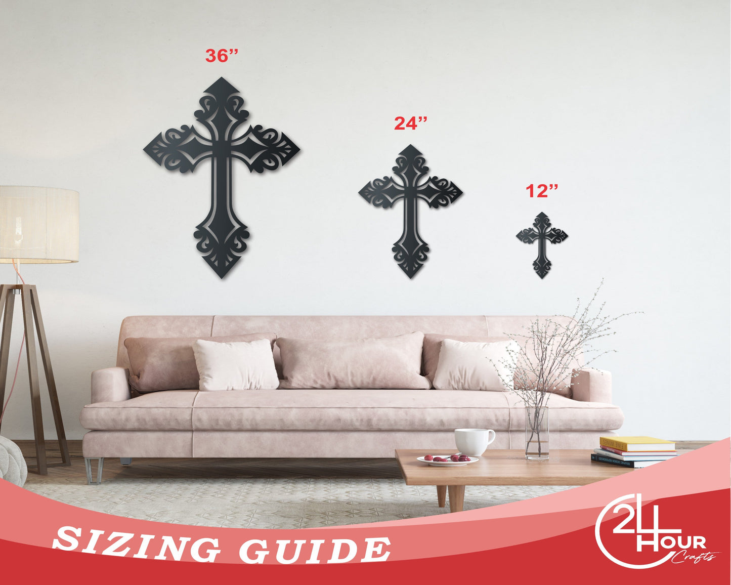 Metal Cross Wall Art - 14 Color Options