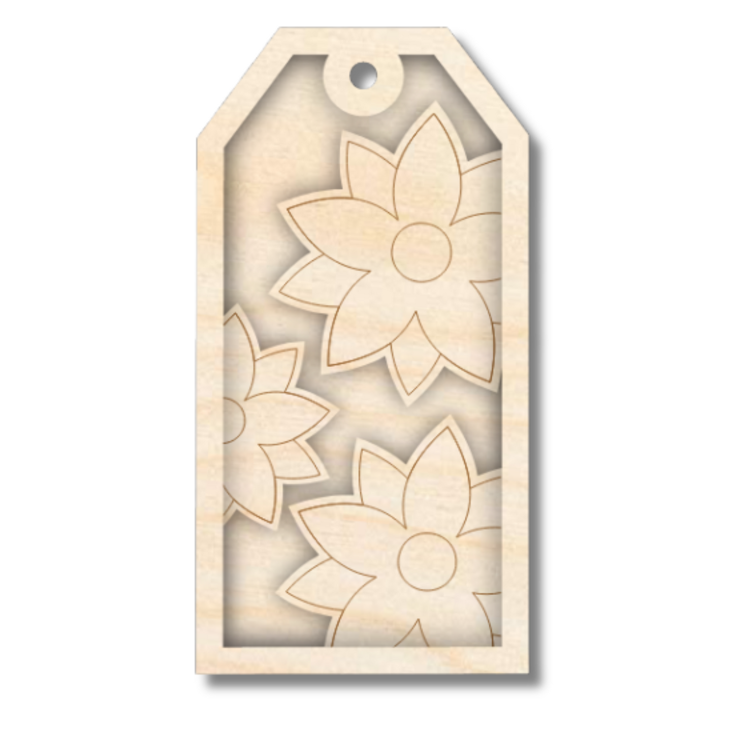 Unfinished Wood Layered Christmas Gift Tags | 14 Options | 3 Piece | 4"-6" Tall | 1/8" Wood | Wood Craft DIY