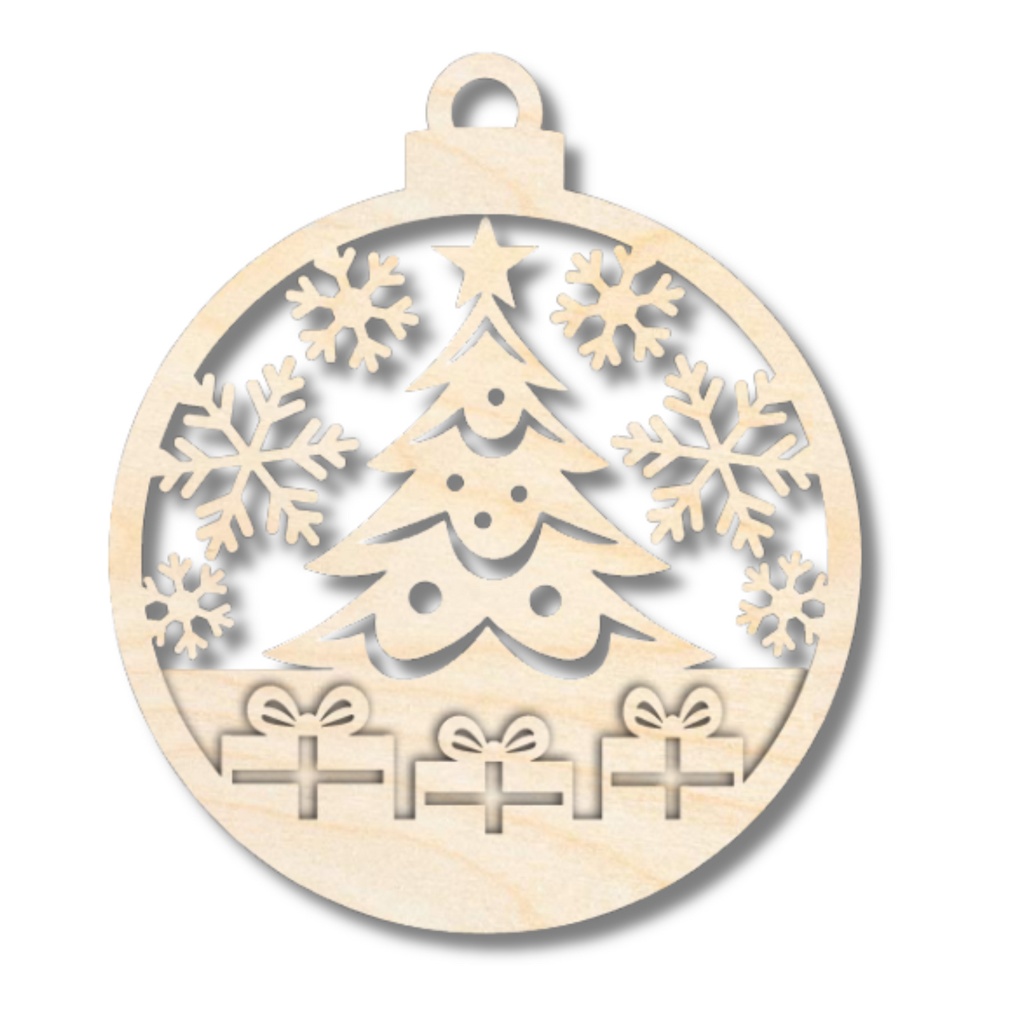 Unfinished Wood Layered Circle Christmas Ornaments | 2 or 3 Piece | 5" Tall | 1/8" Wood | Wood Craft DIY