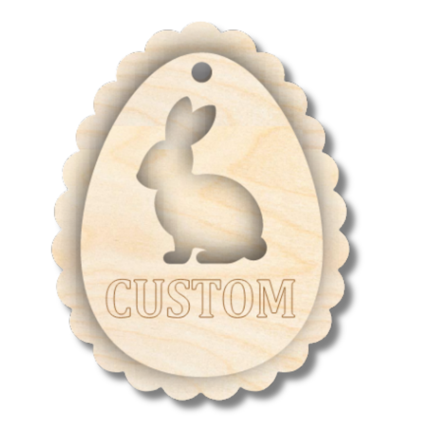 Unfinished Wood Layered Custom Name Easter Egg Gift Tags | 6 Options | 2 Piece | 4"-6" Tall | 1/8" Wood | Wood Craft DIY