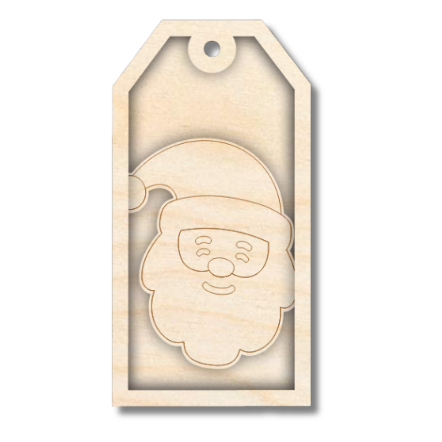 Unfinished Wood Layered Christmas Gift Tags | 14 Options | 3 Piece | 4"-6" Tall | 1/8" Wood | Wood Craft DIY