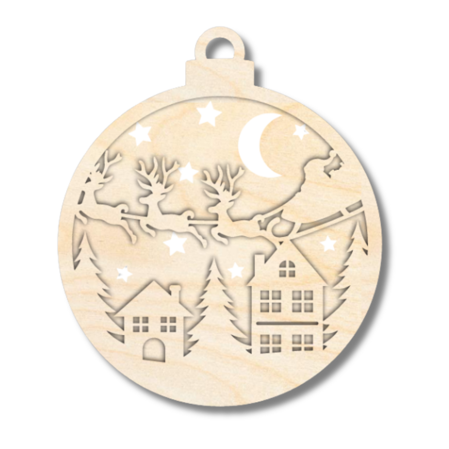 Unfinished Wood Layered Circle Christmas Ornaments | 2 or 3 Piece | 5" Tall | 1/8" Wood | Wood Craft DIY