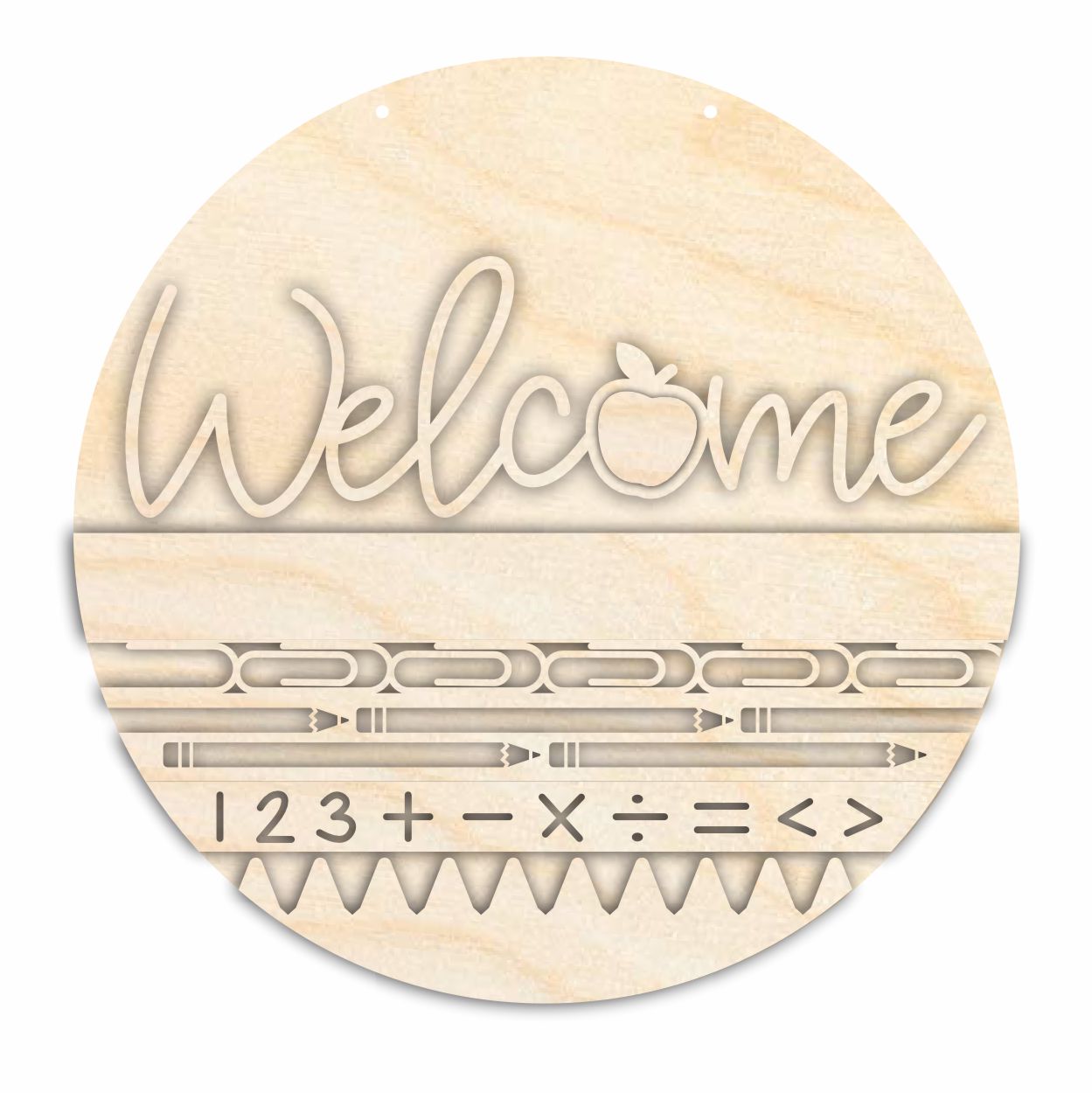 Unfinished Wood Welcome School Door Sign Kit | Wood Craft Cutouts | 1/4" Thick |