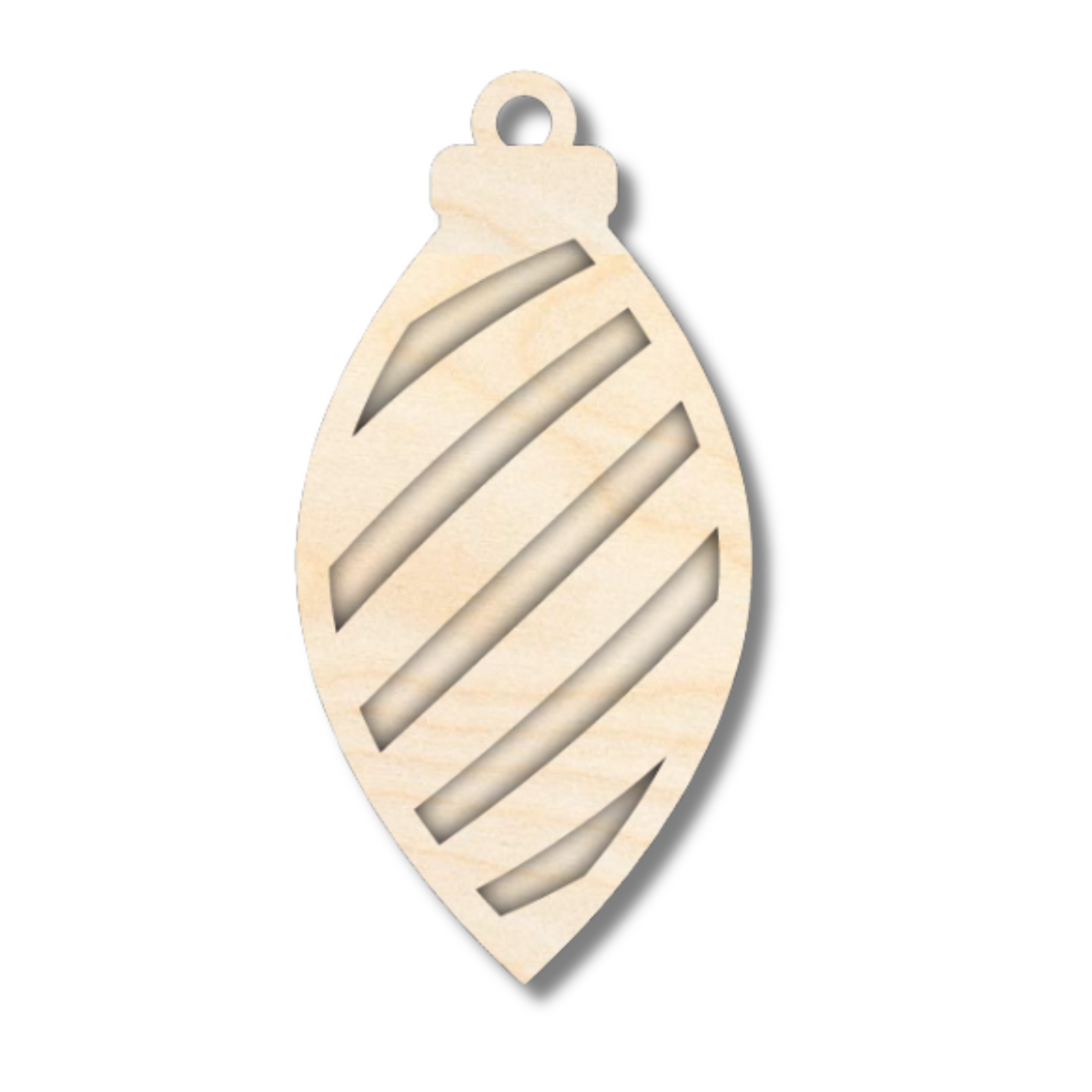 Unfinished Wood Layered Christmas Bulb Ornaments | 2 Piece | 5" Tall | 1/8" Wood | Wood Craft DIY