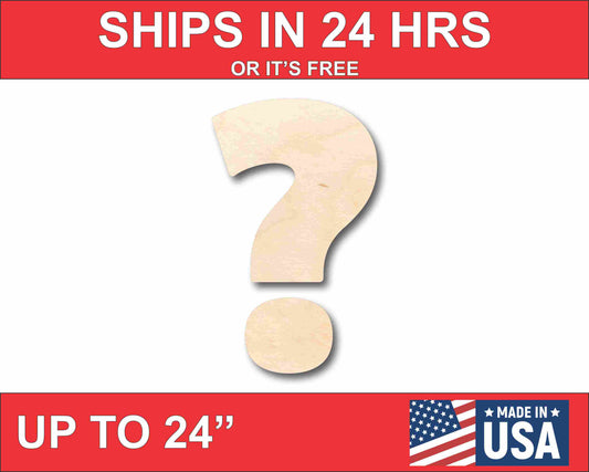 Unfinished Wood Block Symbol Question Mark - Craft - up to 46" DIY