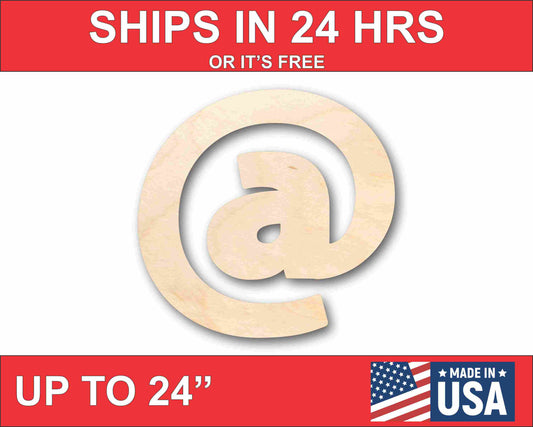 Unfinished Wood Block Symbol At - Craft - up to 46" DIY