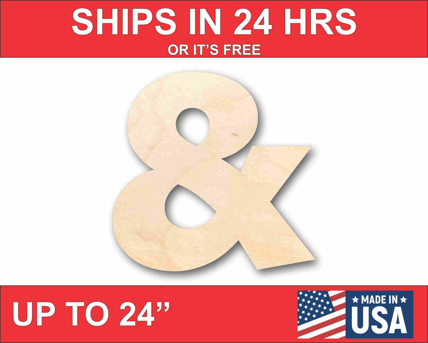 Unfinished Wood Block Symbol And - Craft - up to 46" DIY