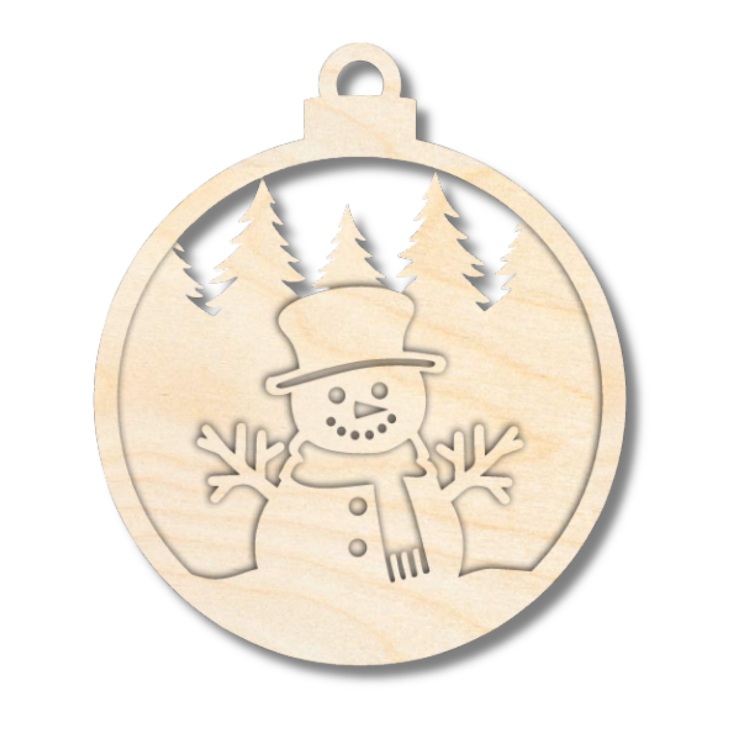 Unfinished Wood Layered Circle Christmas Ornaments | 2 or 3 Piece | 5" Tall | 1/8" Wood | Wood Craft DIY