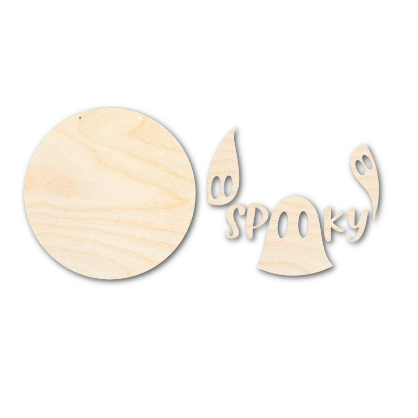 Unfinished Wood Spooky Ghosts Door Sign Kit | Wood Craft Cutouts | 1/4" Thick |