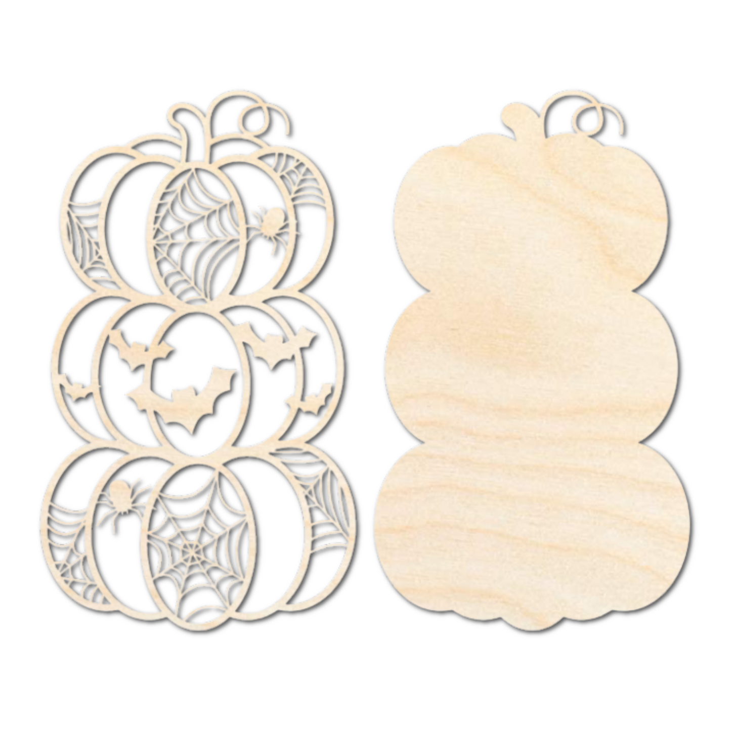 Unfinished Wood Layered Halloween Stacked Pumpkins Sign | 2 Layers | up to 46"