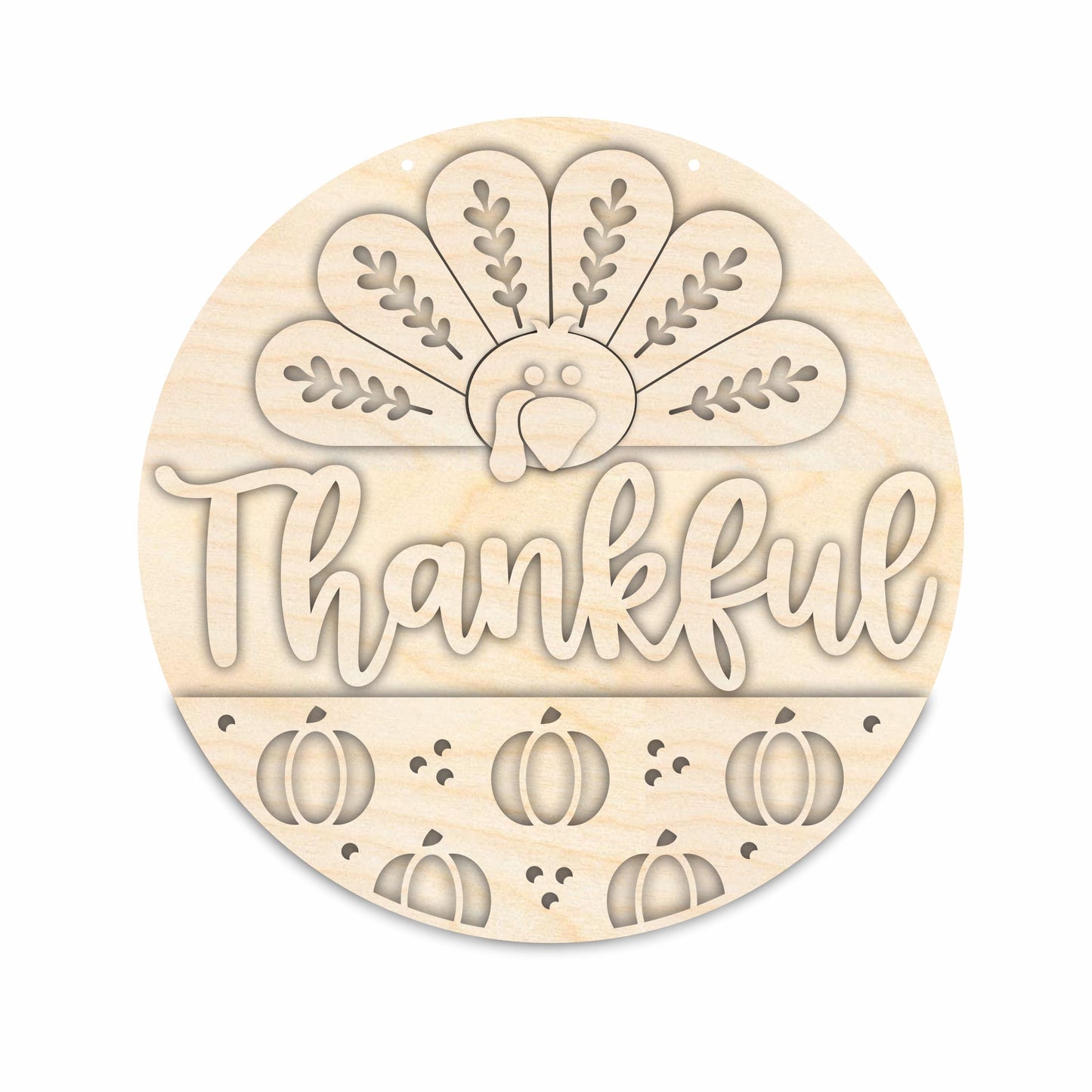 Unfinished Wood Thanksgiving Door Sign Kit | Wood Craft Cutouts | 1/4" Thick |