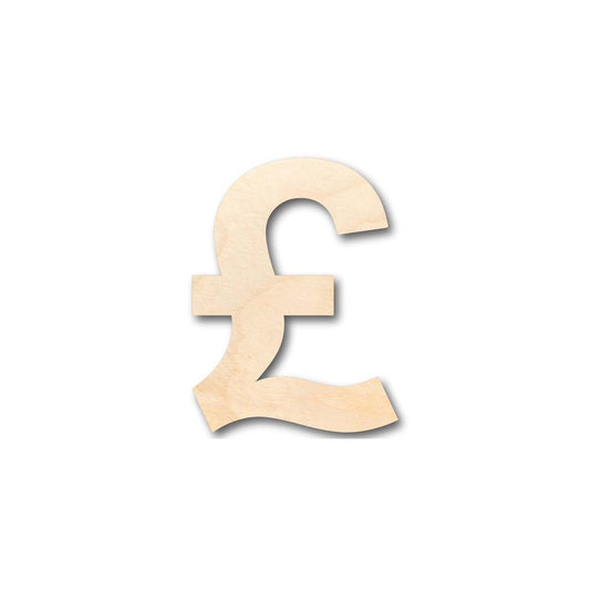 Unfinished Wood British Pound Shape - Craft - up to 46" DIY