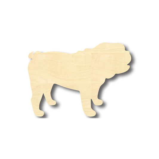 Unfinished Wood Bulldog Shape - Animal - Pet - Craft - up to 46" DIY