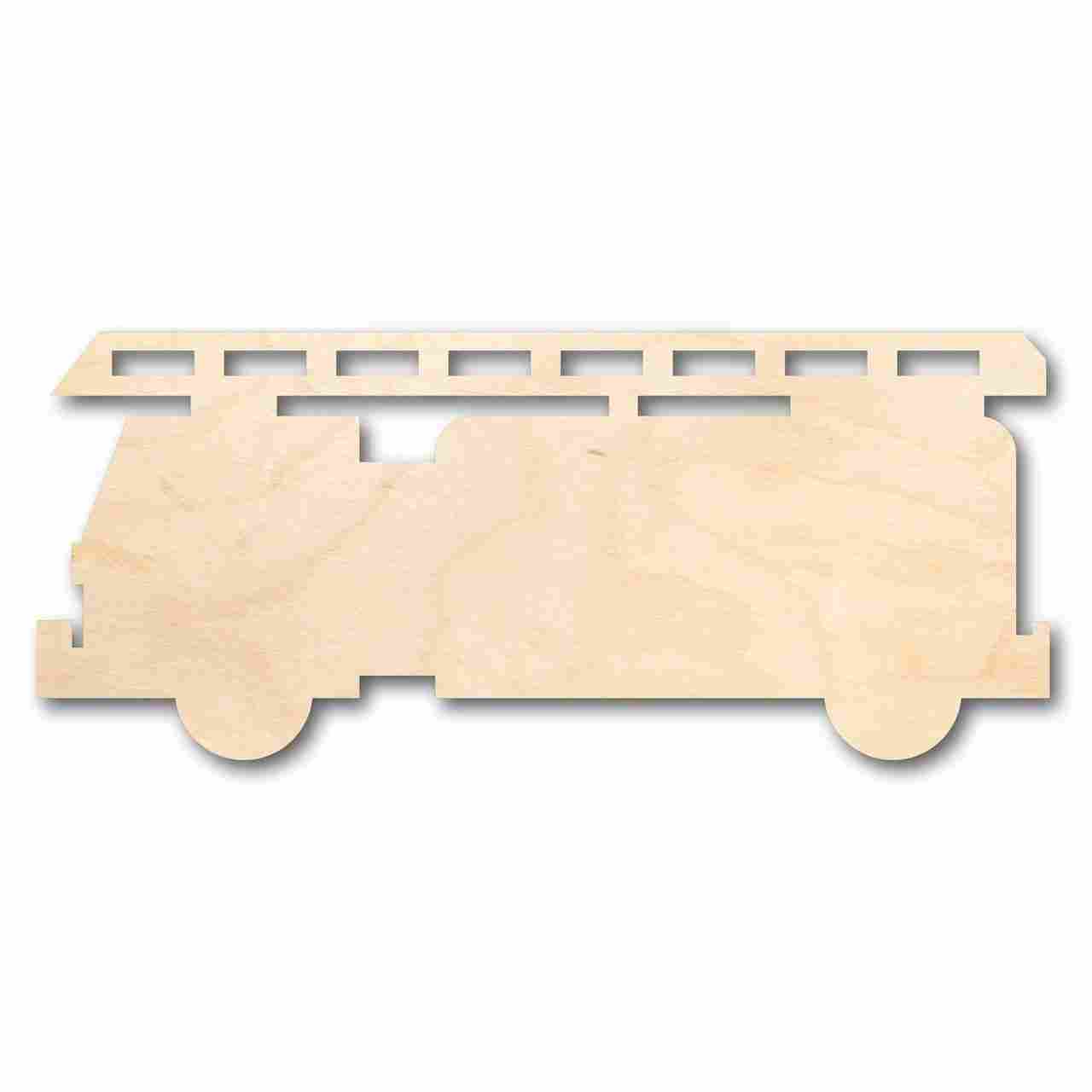 Unfinished Wood Fire Truck Shape - Firefighter - Craft - up to 46" DIY