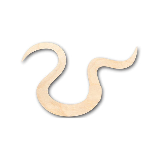 Unfinished Wood Fishing Worm Shape - Craft - up to 46" DIY