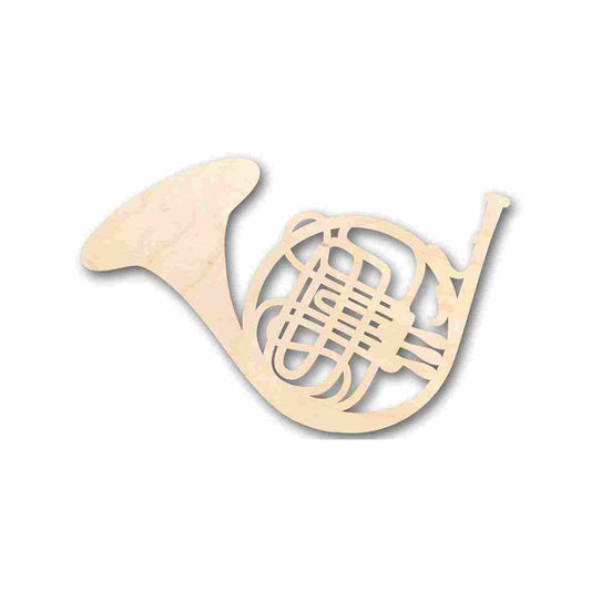 Unfinished Wood French Horn Shape - Music - Craft - up to 46" DIY