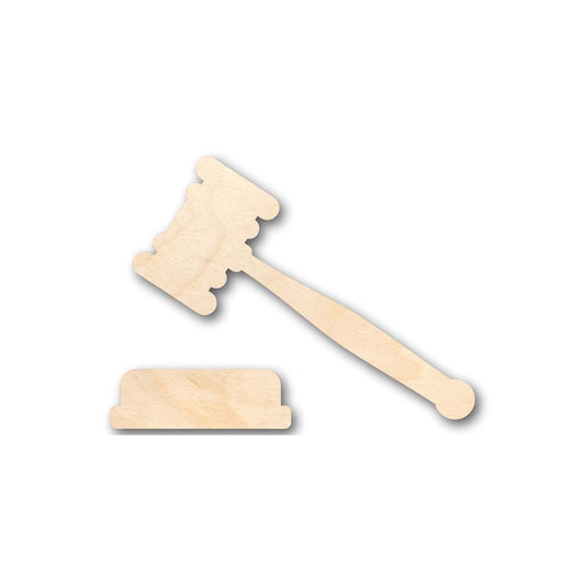 Unfinished Wood Gavel Shape - Law - Courthouse - (2 Piece) Craft - up to 46" DIY