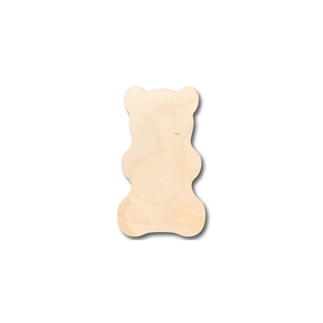 Unfinished Wood Gummy Bear Shape - Candy - Craft - up to 46" DIY