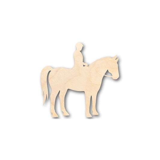 Unfinished Wood Horse Riding Shape - Sport - Animal - Craft - up to 46" DIY