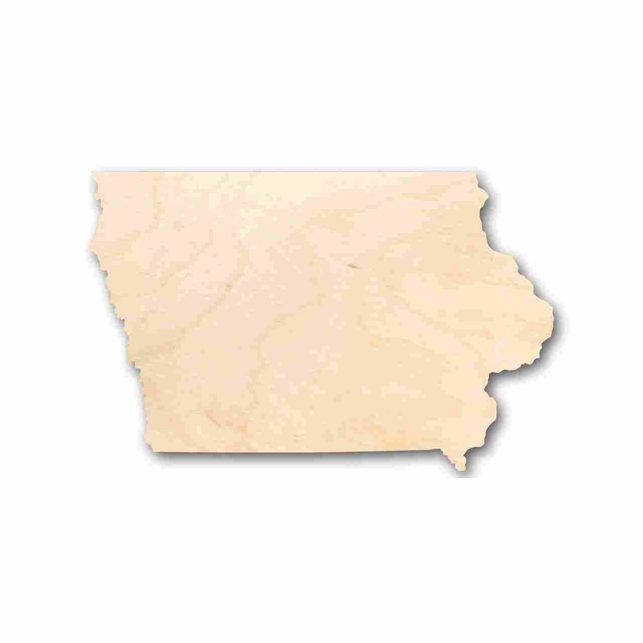 Unfinished Wood Iowa Shape - State - Craft - up to 46" DIY