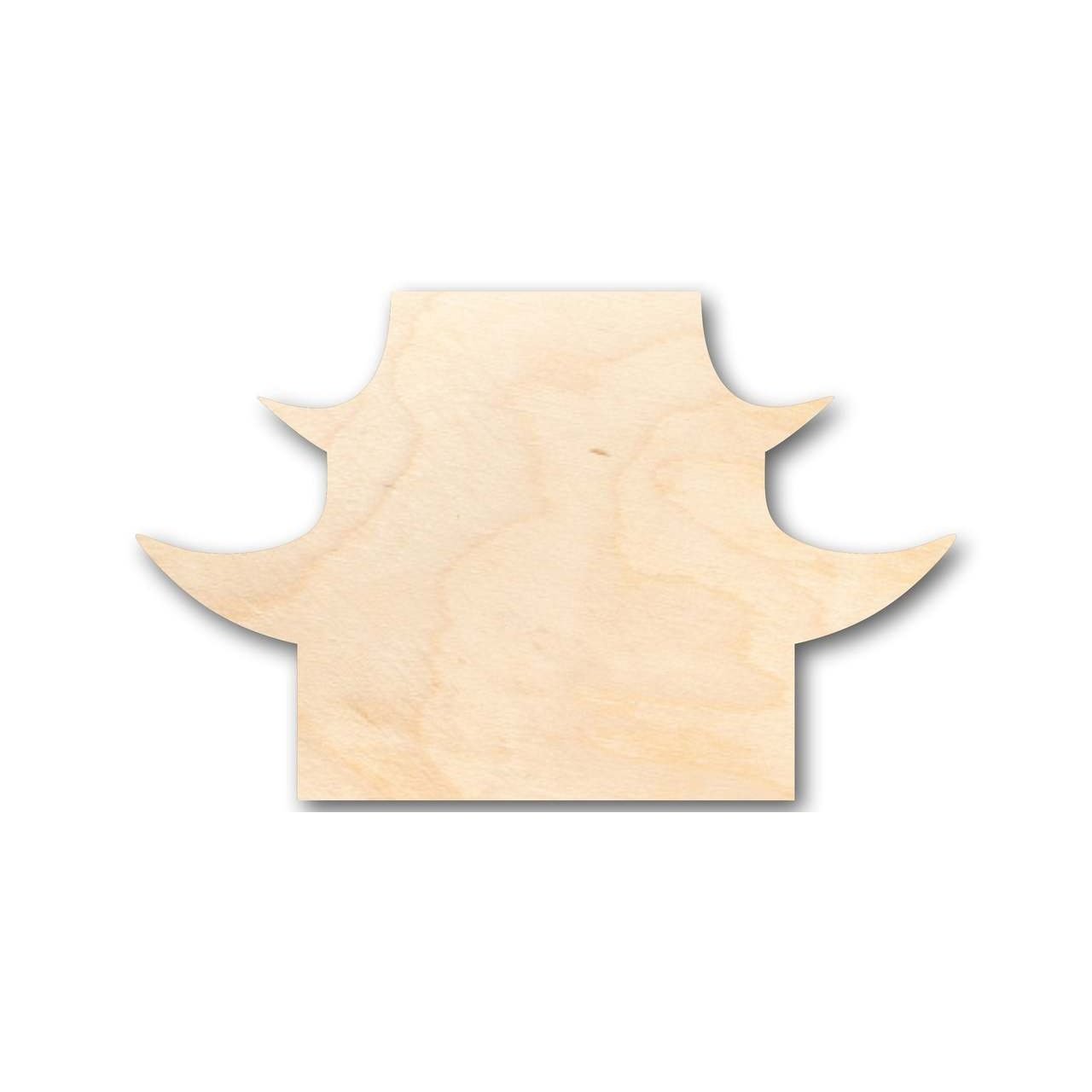 Unfinished Wood Japanese House Shape - Eastern Architecture - Craft - up to 46" DIY