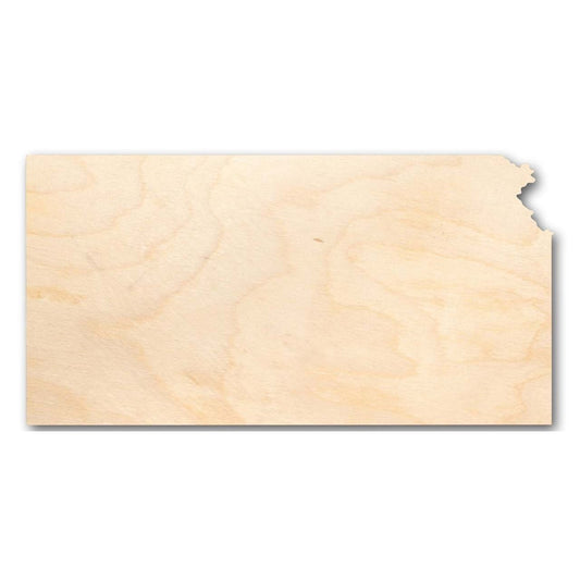 Unfinished Wood Kansas Shape - State - Craft - up to 46" DIY