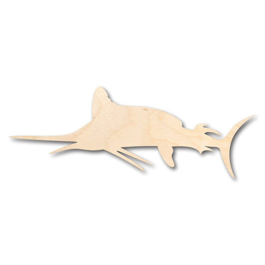 Unfinished Wood Marlin Shape - Swordfish - Ocean - Fishing - Craft - up to 46" DIY